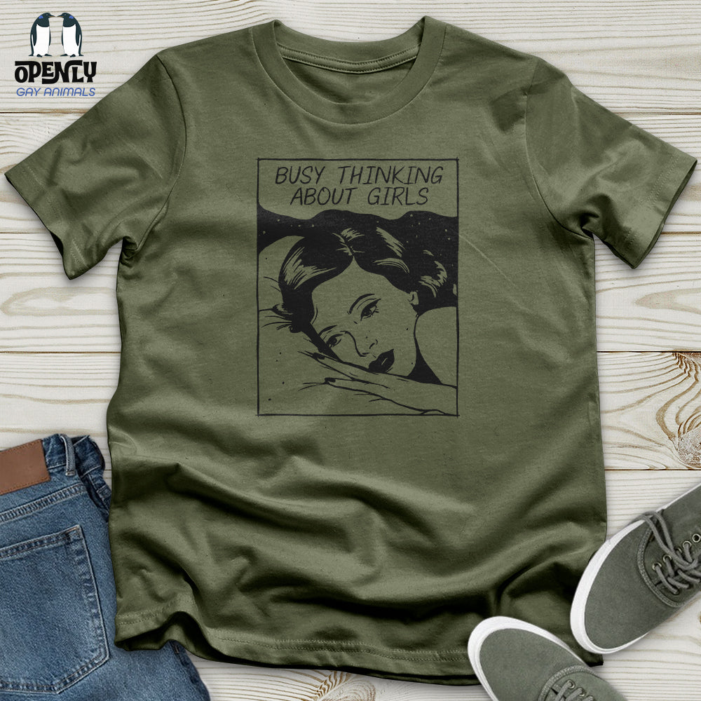 Busy Thinking About Girls Softstyle Tee Gift For Animal Lover
