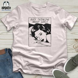 Busy Thinking About Girls Softstyle Tee Gift For Animal Lover