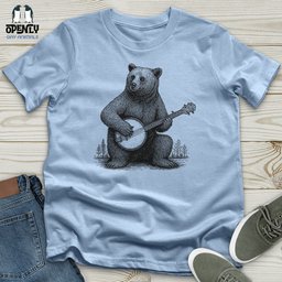 Bear Playing Banjo Unisex T Shirt Gift For Animal Lover