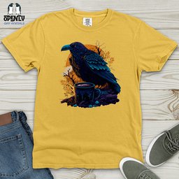 Black Raven Heavy Cotton Comfort Colors Tee Gift For Animal Lover