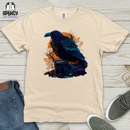 Black Raven Heavy Cotton Comfort Colors Tee Gift For Animal Lover