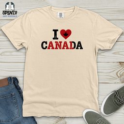 I Love Canada Heavy Cotton Comfort Colors Tee Gift For Animal Lover