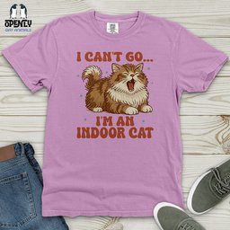 I Cant Go Im An Indoor Cat Heavy Cotton Comfort Colors Tee Gift For Cat Lover