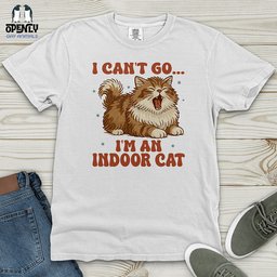 I Cant Go Im An Indoor Cat Heavy Cotton Comfort Colors Tee Gift For Cat Lover