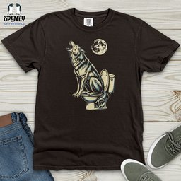 Howling Wolf Heavy Cotton Comfort Colors Tee Gift For Animal Lover
