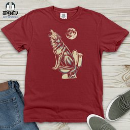 Howling Wolf Heavy Cotton Comfort Colors Tee Gift For Animal Lover