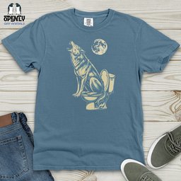 Howling Wolf Heavy Cotton Comfort Colors Tee Gift For Animal Lover
