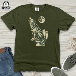 Howling Wolf Heavy Cotton Comfort Colors Tee Gift For Animal Lover
