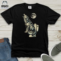 Howling Wolf Heavy Cotton Comfort Colors Tee Gift For Animal Lover