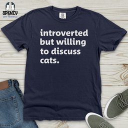 Introverted White Heavy Cotton Comfort Colors Tee Gift For Animal Lover