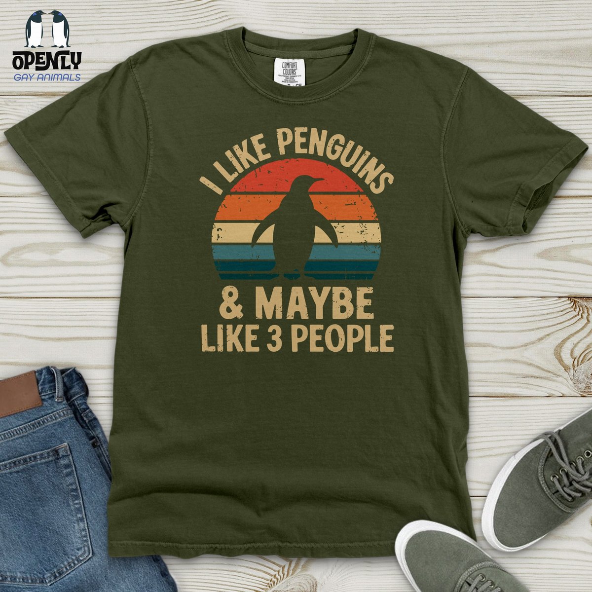 I Like Penguins And Maybe 3 People Heavy Cotton Comfort Colors Tee Gift For Animal Lover