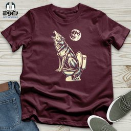 Howling Wolf Unisex T Shirt Gift For Animal Lover