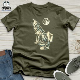 Howling Wolf Unisex T Shirt Gift For Animal Lover