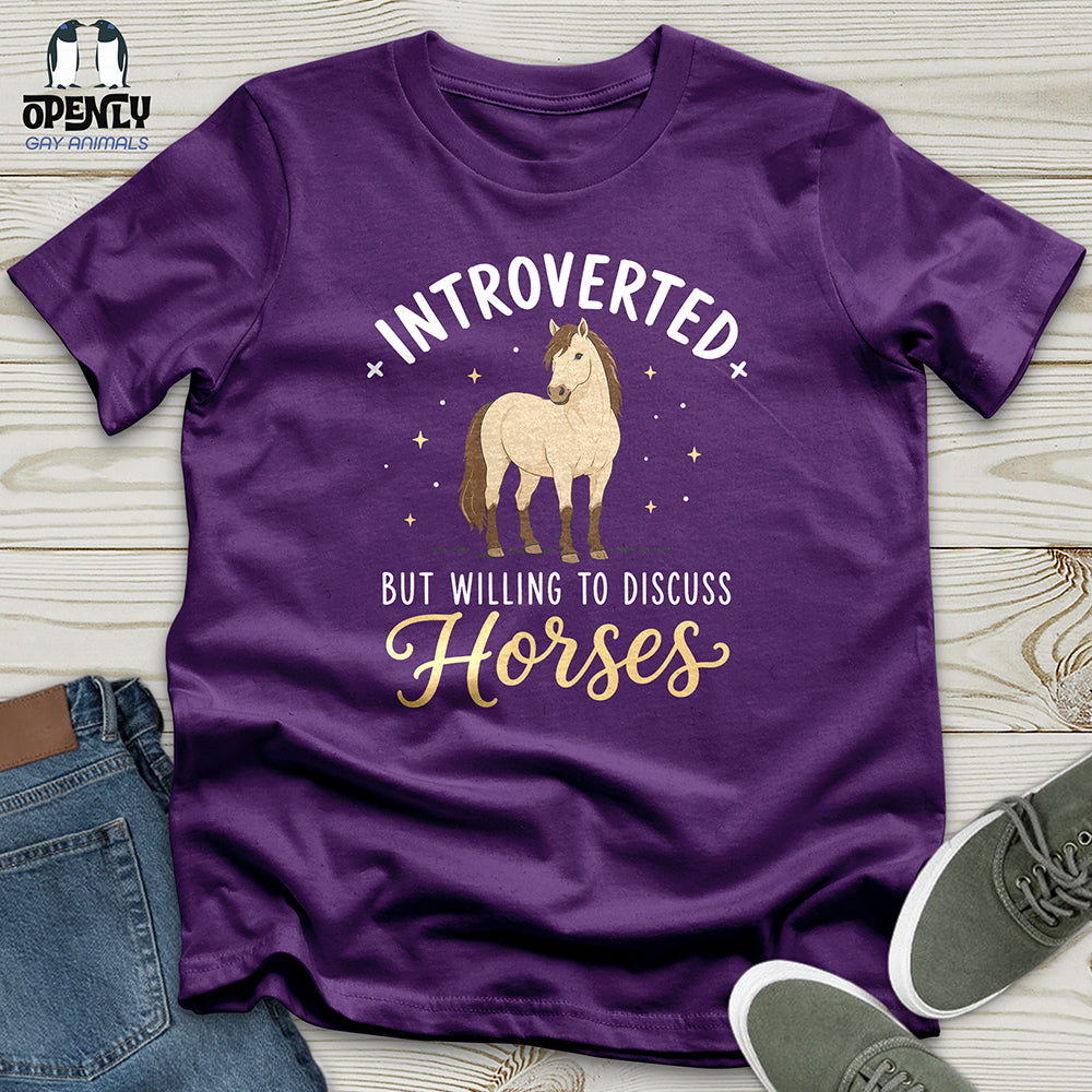 Introverted Horse Badge Unisex T Shirt Gift For Horse Lover
