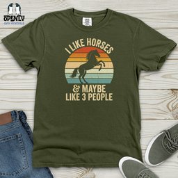 I Like Horses Heavy Cotton Comfort Colors Tee Gift For Horse Lover