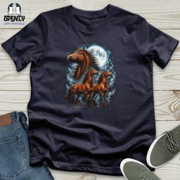 Horses Howling At The Moon Unisex T Shirt Gift For Horse Lover