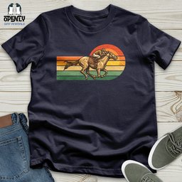 Horse Racing Retro Sunset Unisex T Shirt Gift For Horse Lover