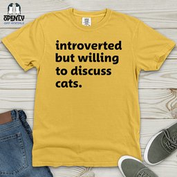 Introverted Black Heavy Cotton Comfort Colors Tee Gift For Animal Lover