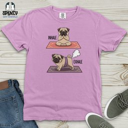 Inhale Exhale Dog Heavy Cotton Comfort Colors Tee Gift For Dog Lover