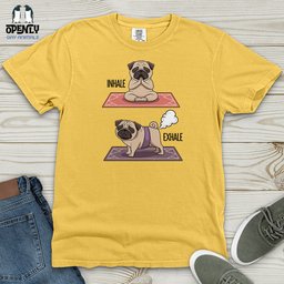 Inhale Exhale Dog Heavy Cotton Comfort Colors Tee Gift For Dog Lover