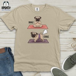 Inhale Exhale Dog Heavy Cotton Comfort Colors Tee Gift For Dog Lover