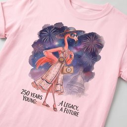 250 Years Young A Legacy A Future Flamingo July 4th Shirt T Shirt Gift For Flamingo Lover