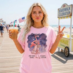 250 Years Young A Legacy A Future Flamingo July 4th Shirt T Shirt Gift For Flamingo Lover