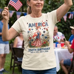 America 250th Birthday Patriotic Wildflower Flamingo T Shirt Gift For Flamingo Lover