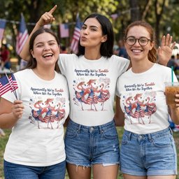 Apparently Were Trouble Flamingo Besties Patriotic July 4th Shirt T Shirt Gift For Flamingo Lover