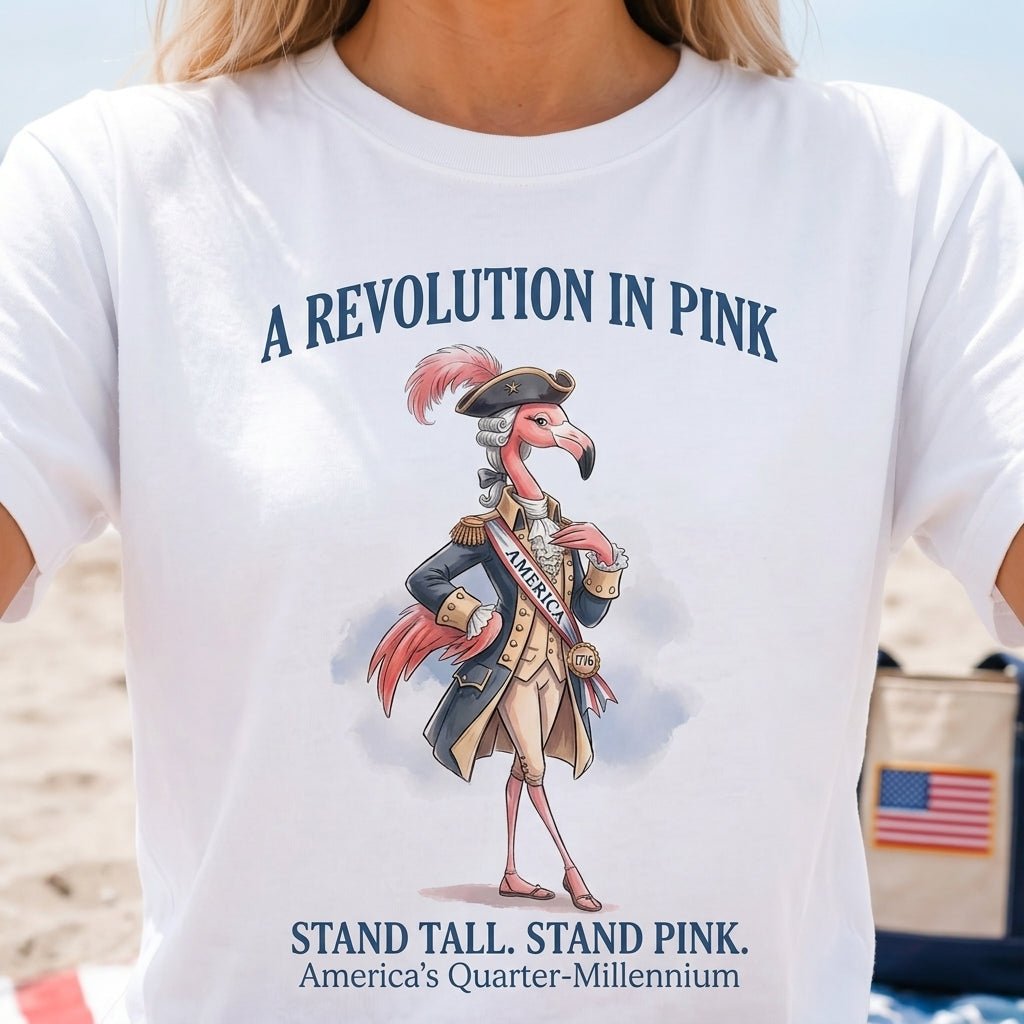 A Revolution In Pink Patriotic Flamingo Americas 250 Years Shirt T Shirt Gift For Flamingo Lover