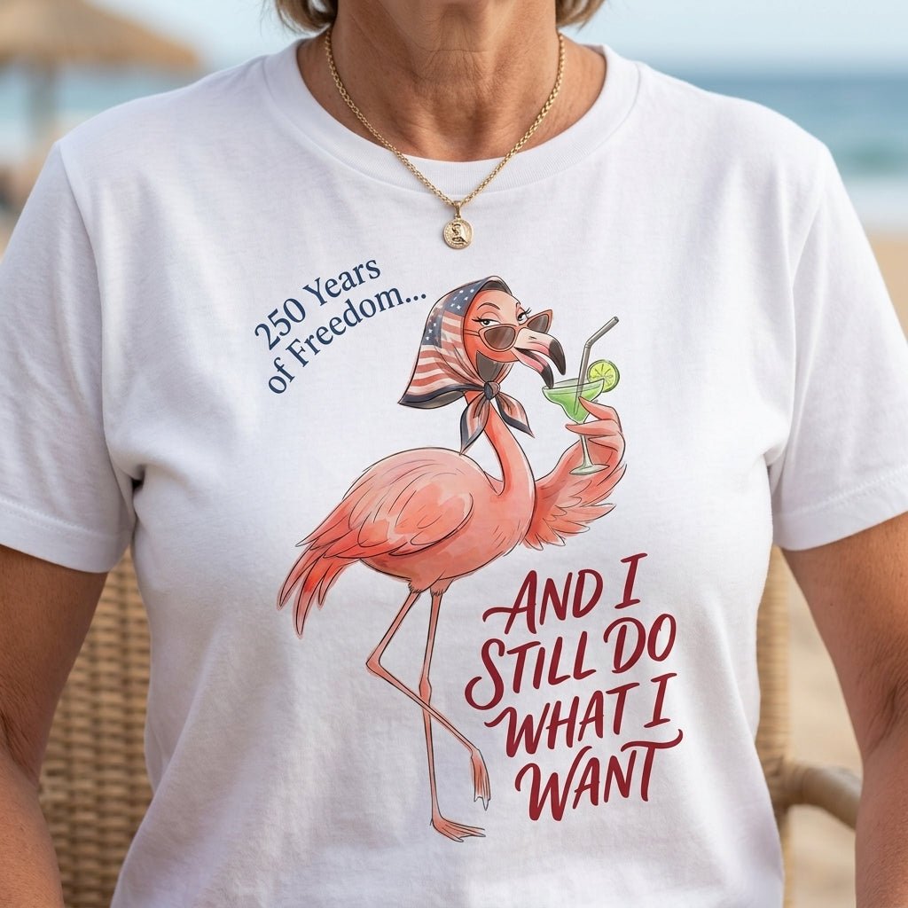 250 Years Of Freedom Funny Sassy Patriotic Flamingo 4th Of July T Shirt Gift For Flamingo Lover