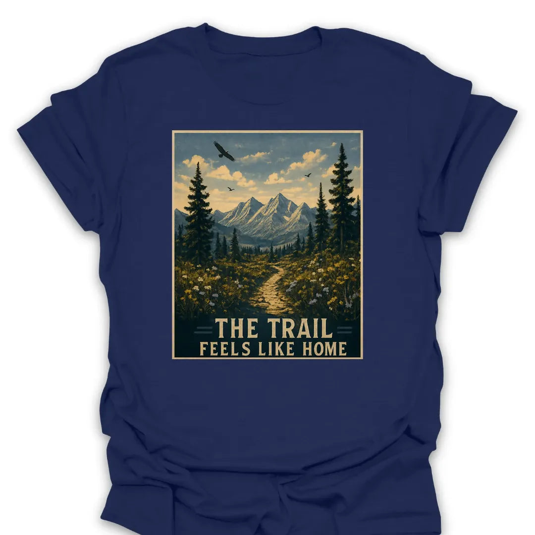 The Trail Feels Like Home T Shirt Gift For Hiker
