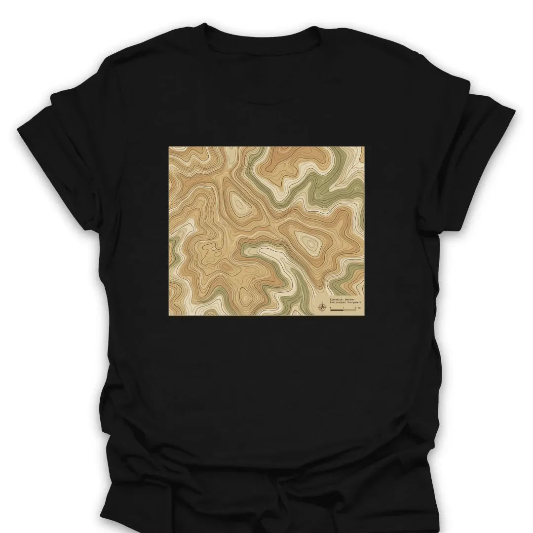 Topographic T Shirt Gift For Hiker