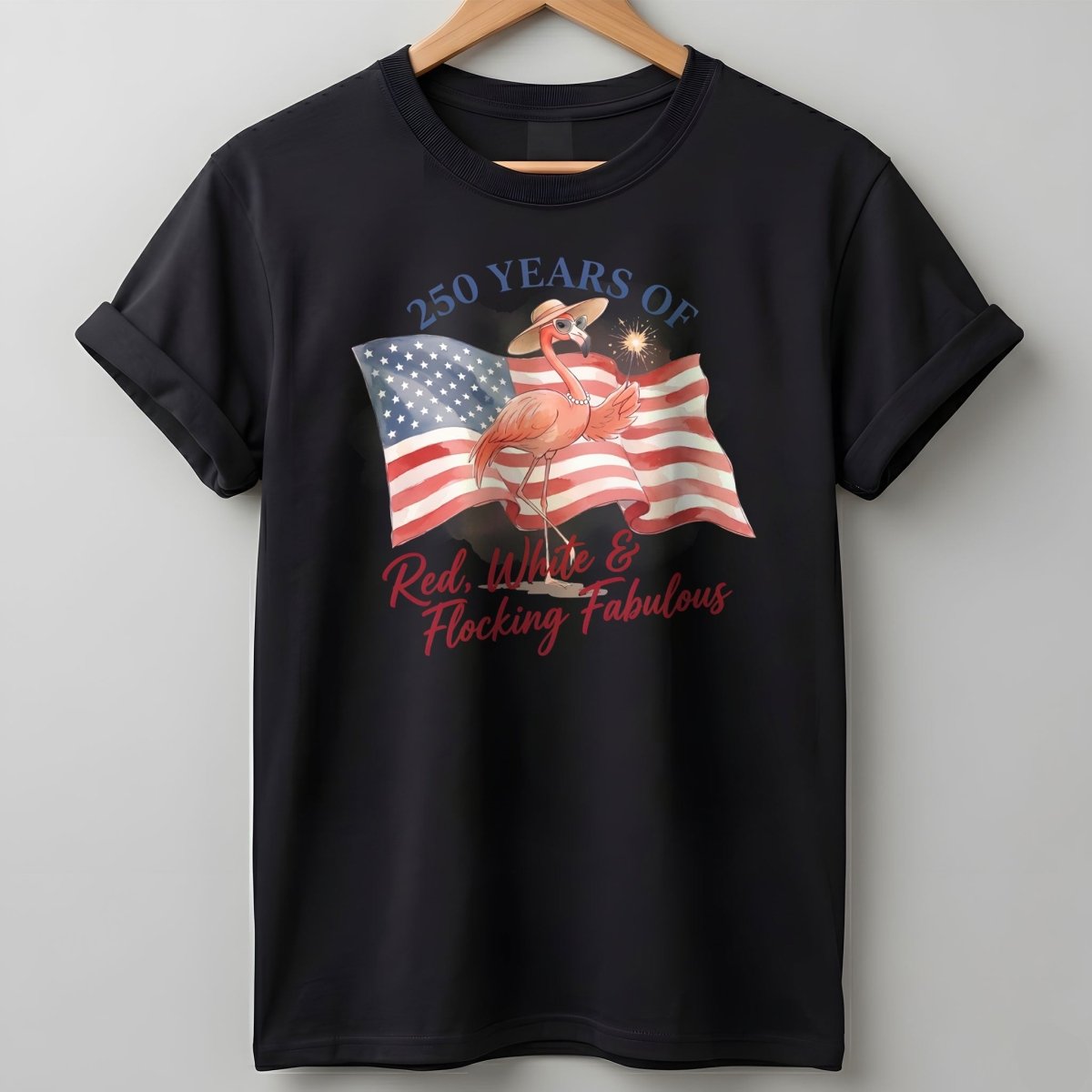 America 250 Fireworks Floral Flamingo Patriotic Summer Shirt T Shirt Gift For Flamingo Lover