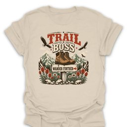 Trail Boss Wander Further T Shirt Gift For Hiker