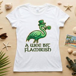 A Wee Bit Flamirish Green Flamingo St Patricks Day Funny Irish T Shirt Gift For Flamingo Lover