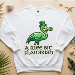 A Wee Bit Flamirish Green Flamingo St Patricks Day Funny Irish T Shirt Gift For Flamingo Lover