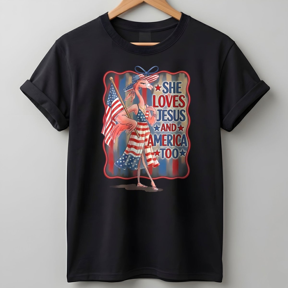 America 250 Years Of American Spirit Jesus Faith Flamingo Shirt T Shirt Gift For Flamingo Lover