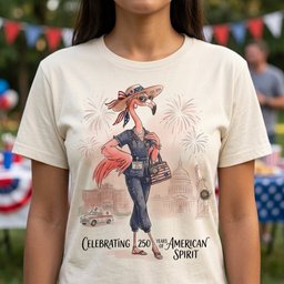 America 250 Years Of American Spirit Nurse Scrubs Flamingo Shirt T Shirt Gift For Flamingo Lover