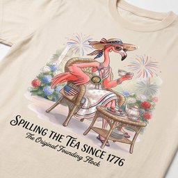 America 250 Years Of American Spirit Teatime Flamingo Shirt T Shirt Gift For Flamingo Lover