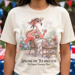 America 250 Years Of American Spirit Teatime Flamingo Shirt T Shirt Gift For Flamingo Lover