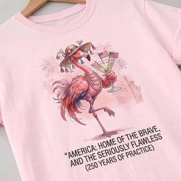 America Home Of The Brave Seriously Flawless Flamingo July 4th T Shirt Gift For Flamingo Lover