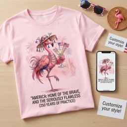 America Home Of The Brave Seriously Flawless Flamingo July 4th T Shirt Gift For Flamingo Lover