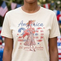 America 250 Years Of American Spirit Flamingo July 4th Shirt T Shirt Gift For Flamingo Lover