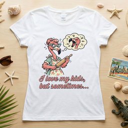 "I Love My Kids But Sometimes" Stressed Flamingo Mom T-Shirt - Funny Sarcastic Motherhood Gift