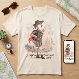 America 250 Years Of American Spirit Hiking Flamingo Shirt T Shirt Gift For Flamingo Lover