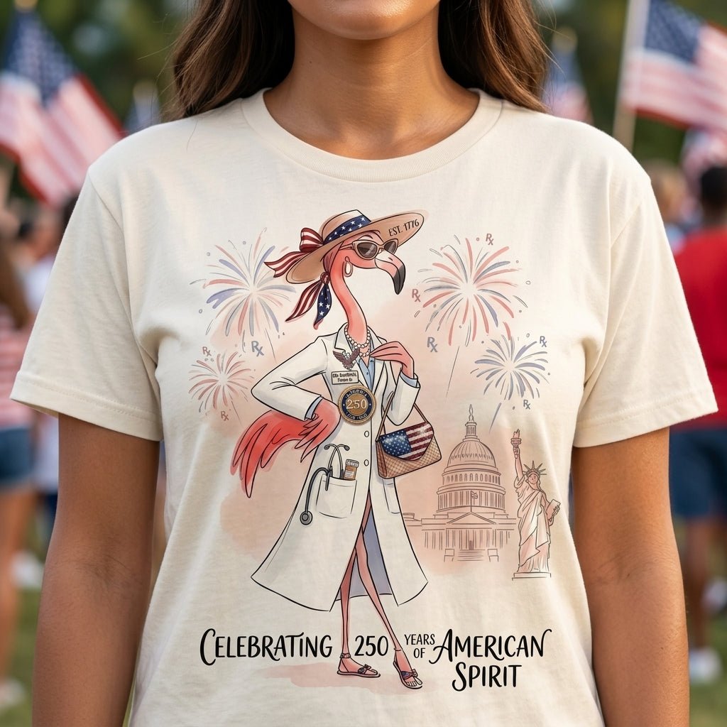America 250 Years Of American Spirit Pharmacist Flamingo Shirt T Shirt Gift For Flamingo Lover