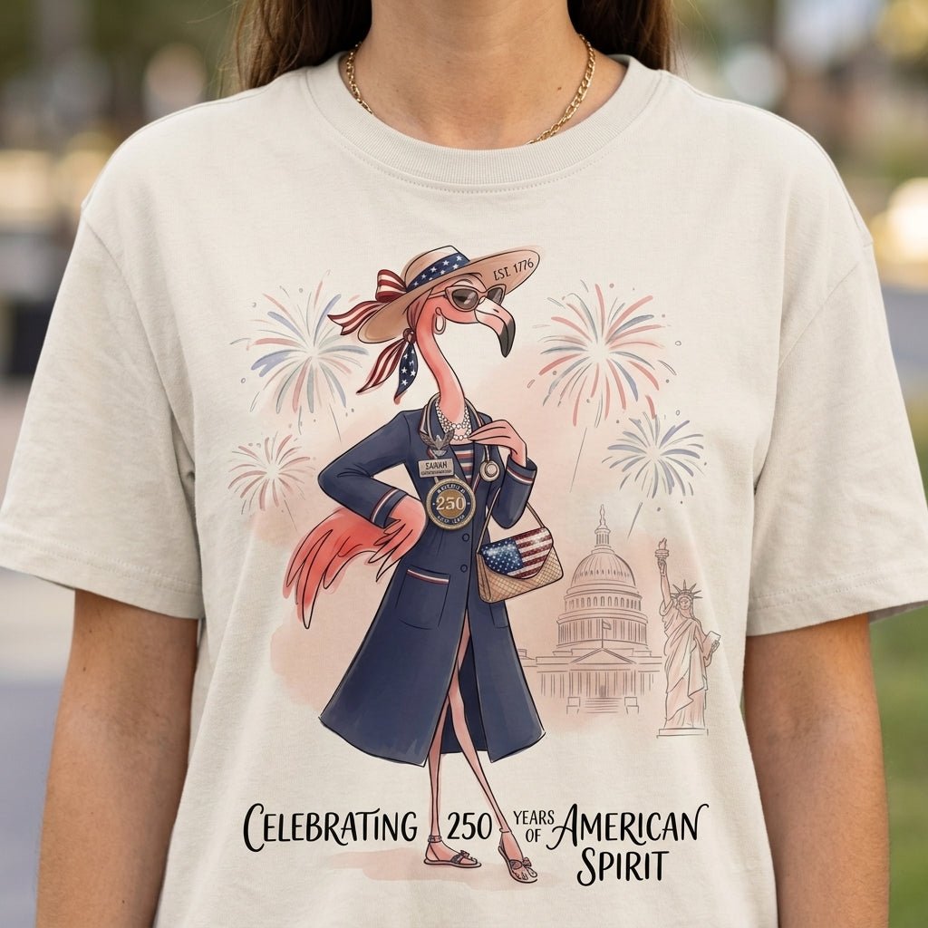America 250 Years Of American Spirit Medical Assistant Shirt T Shirt Gift For Flamingo Lover