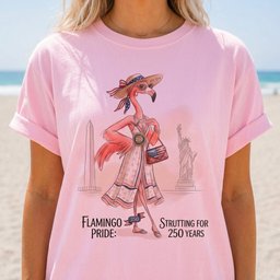 Americas Historic Jubilee Celebrating 250 Years Flamingo Shirt T Shirt Gift For Flamingo Lover