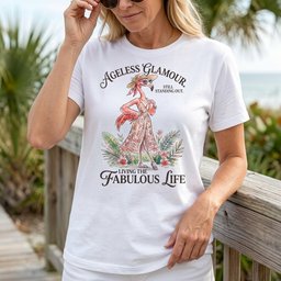 Ageless Glamour Still Standing Out Living The Fabulous Life T Shirt Gift For Flamingo Lover